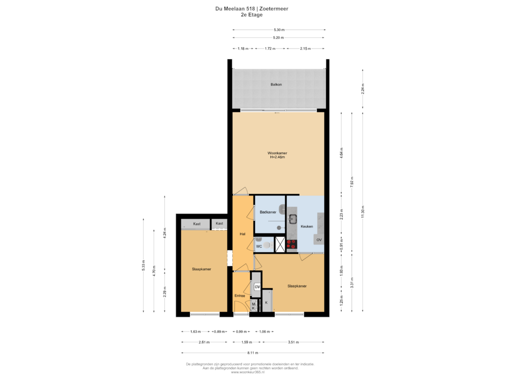 View floorplan of 2e Etage of Du Meelaan 518