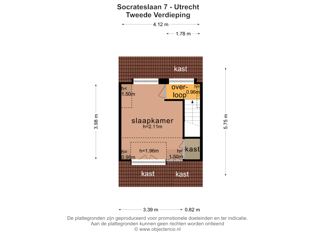 View floorplan of TWEEDE VERDIEPING of Socrateslaan 7