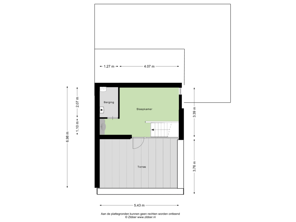 Bekijk plattegrond van Tweede verdieping van Looierstraat 3