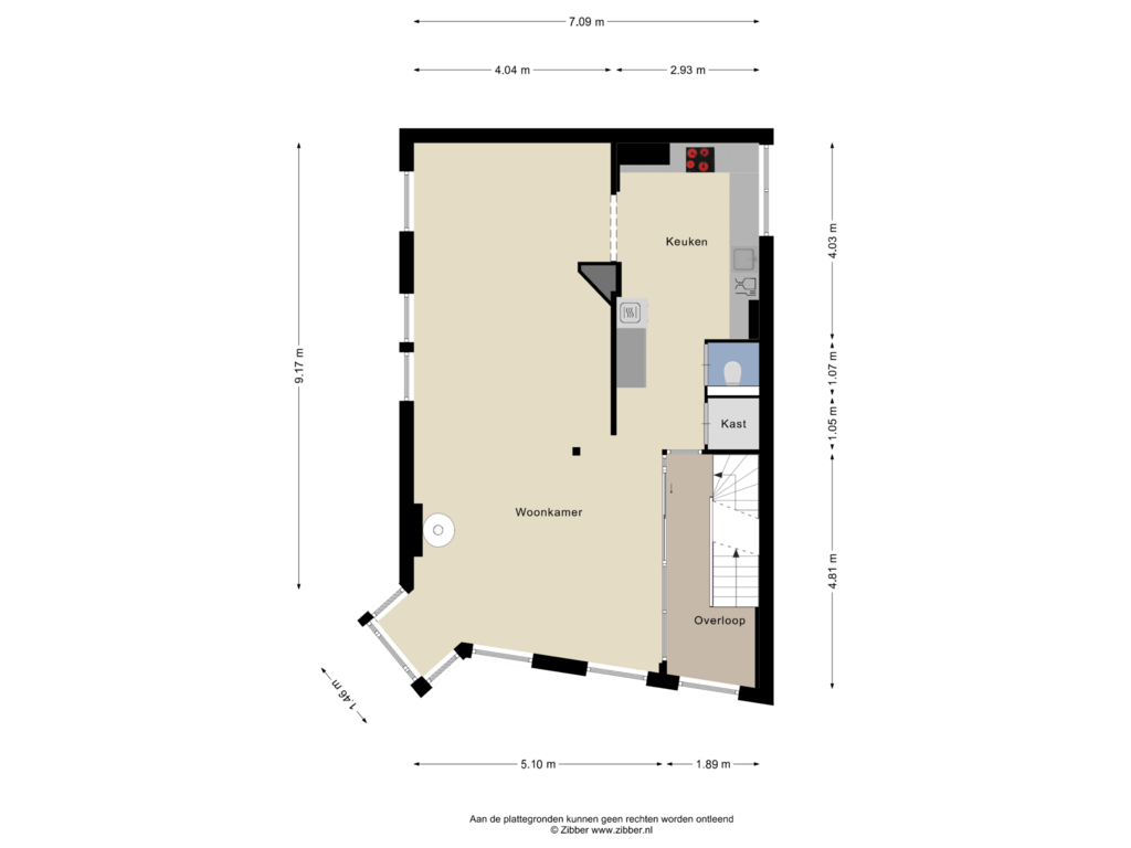 View floorplan of Tweede verdieping of Amstelveenseweg 145-3