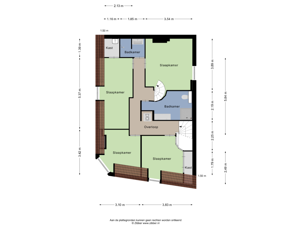 View floorplan of Derde verdieping of Amstelveenseweg 145-3