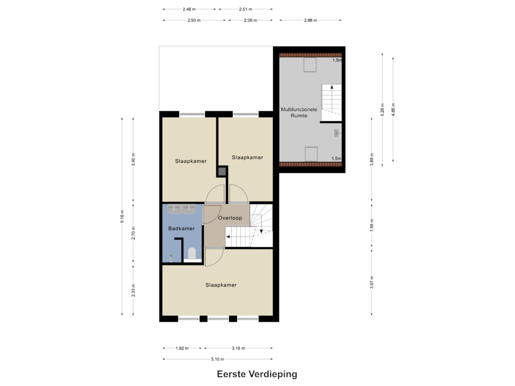 View floorplan of Eerste Verdieping of Mandenmaker 8