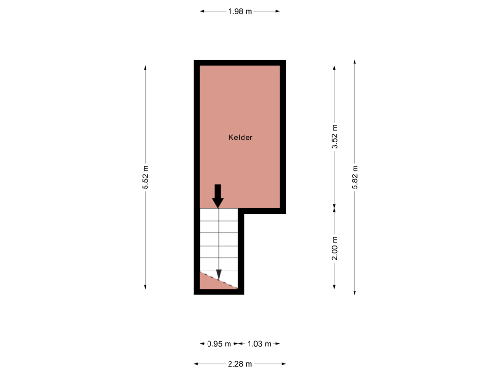 Bekijk plattegrond van Kelder van Mauritsstraat 38