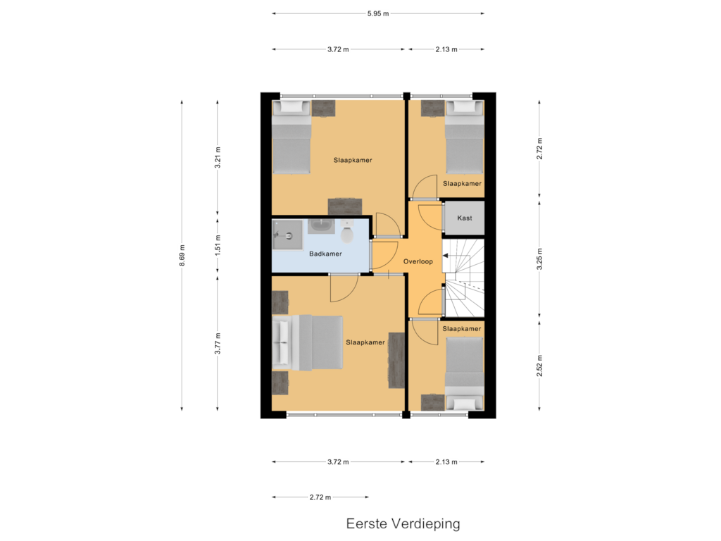 View floorplan of Eerste Verdieping of Bargerslat 13