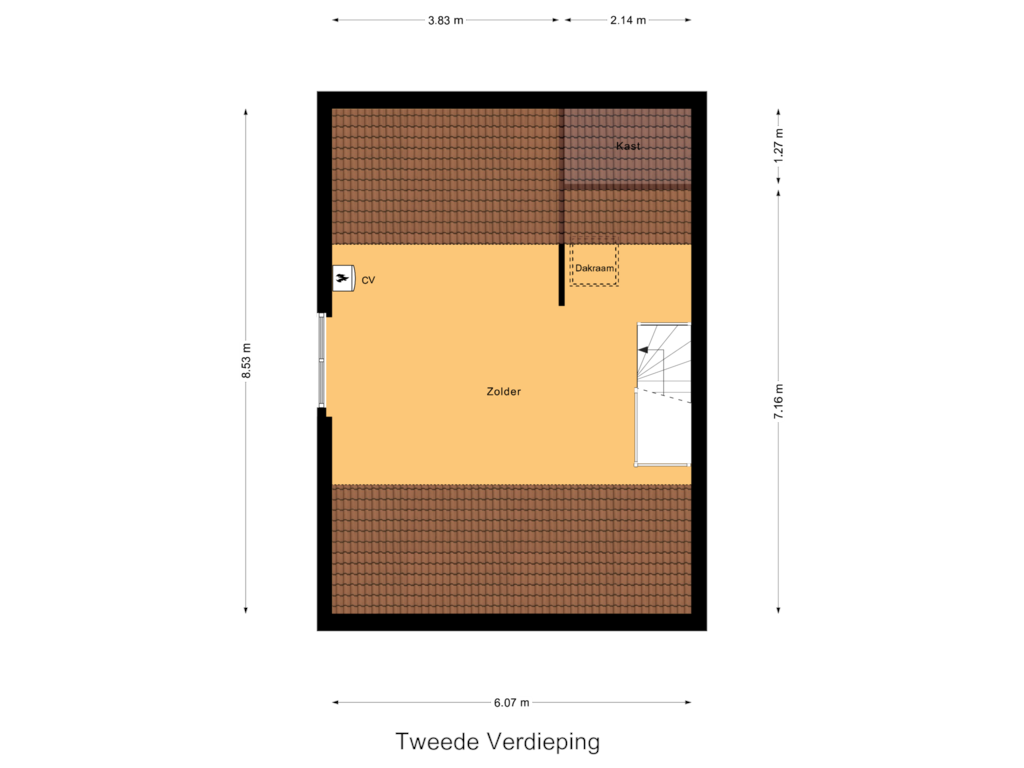 View floorplan of Tweede Verdieping of Bargerslat 13