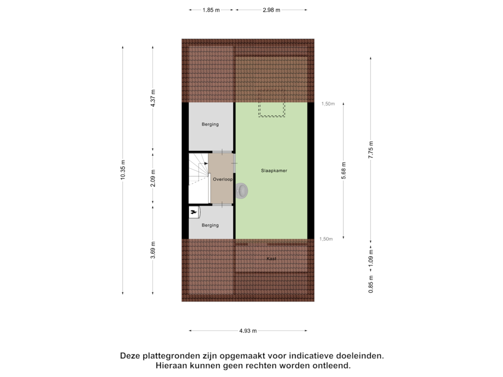 View floorplan of Tweede Verdieping of Saffierstraat 223