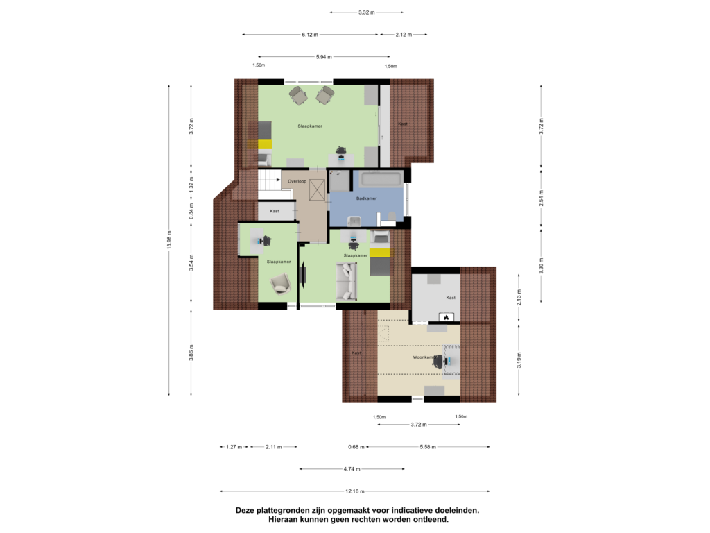 View floorplan of Eerste Verdieping of Goudlaan 7