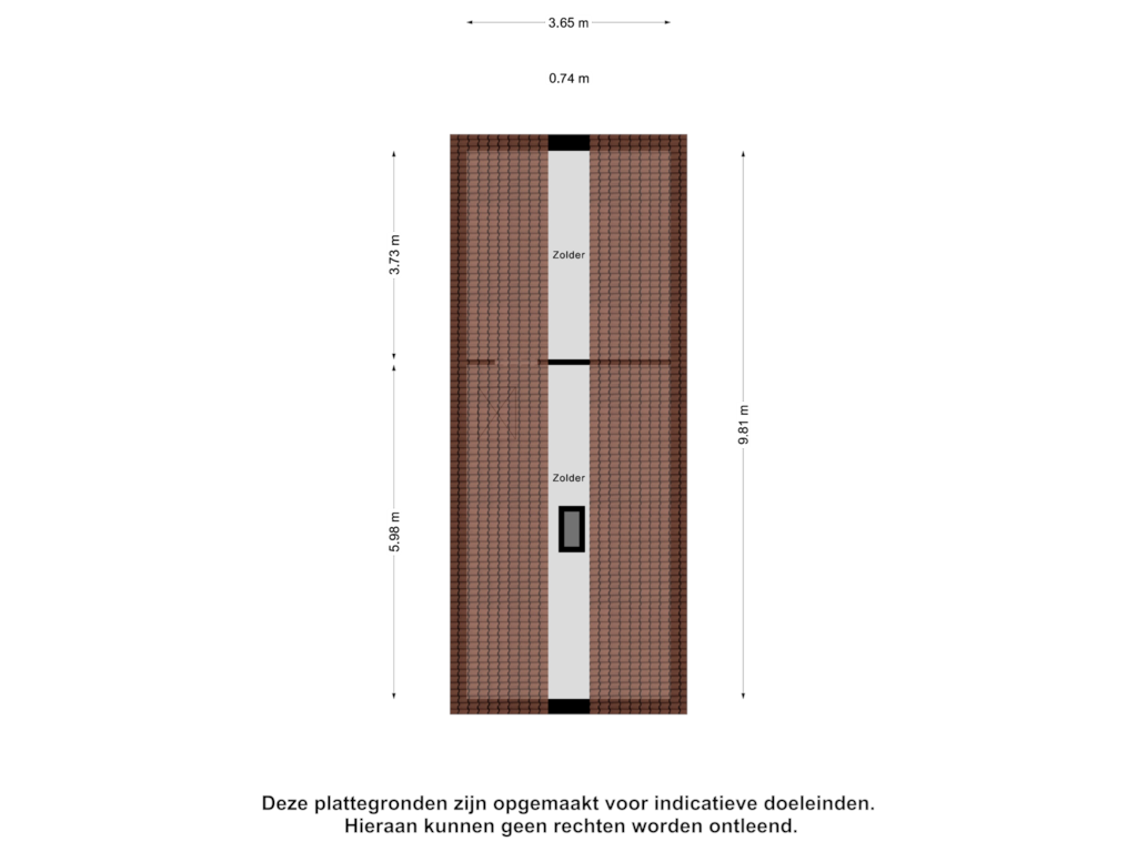 View floorplan of Zolder of Goudlaan 7