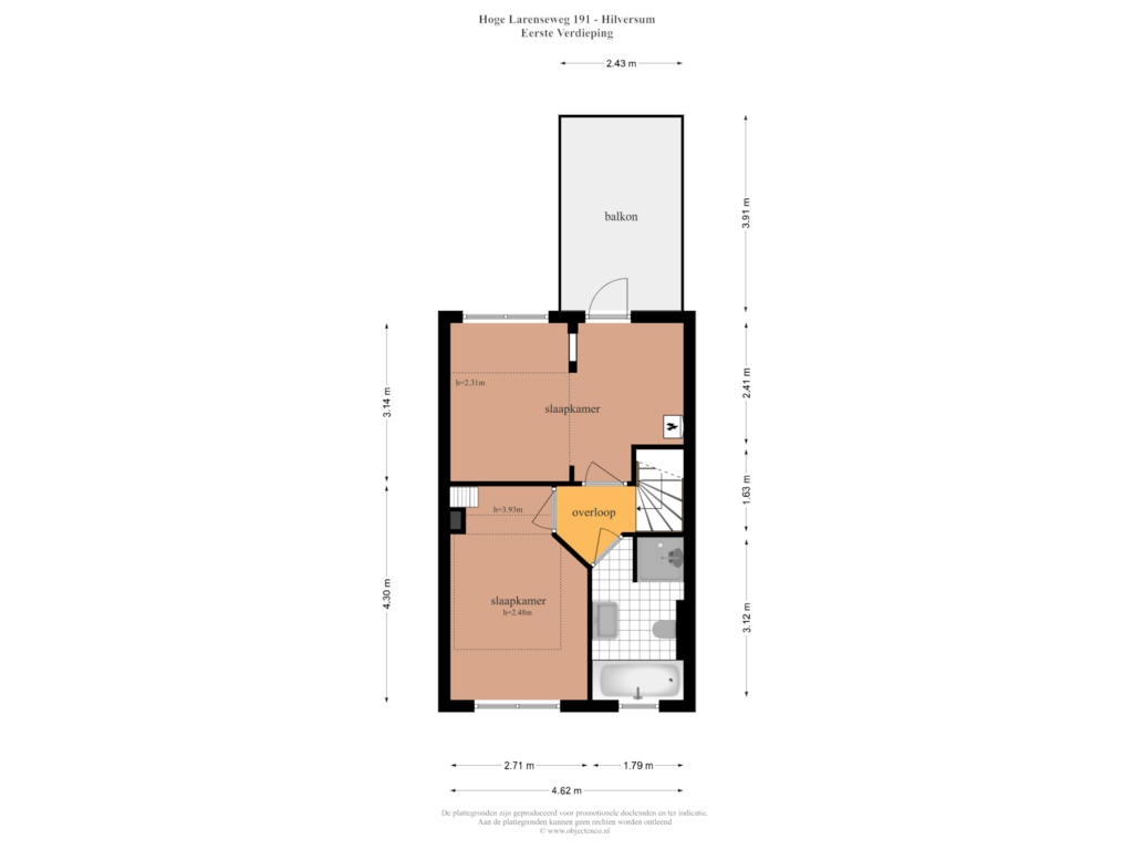 View floorplan of Eerste Verdieping of Hoge Larenseweg 191