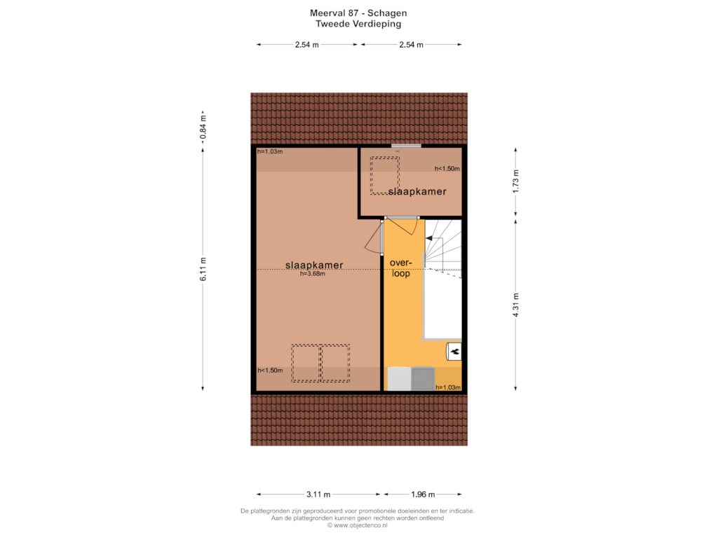 Bekijk plattegrond van TWEEDE VERDIEPING van Meerval 87