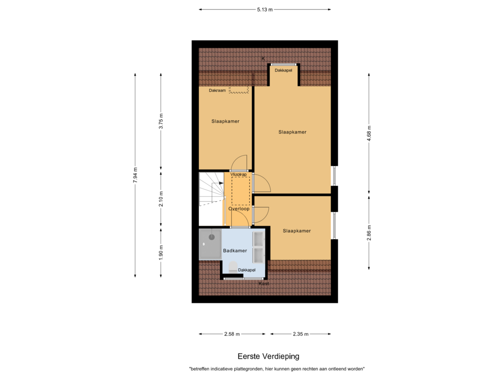 Bekijk plattegrond van Eerste Verdieping van Prins van Luikstraat 22