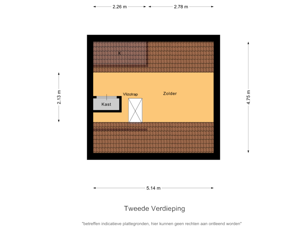 Bekijk plattegrond van Tweede Verdieping van Prins van Luikstraat 22