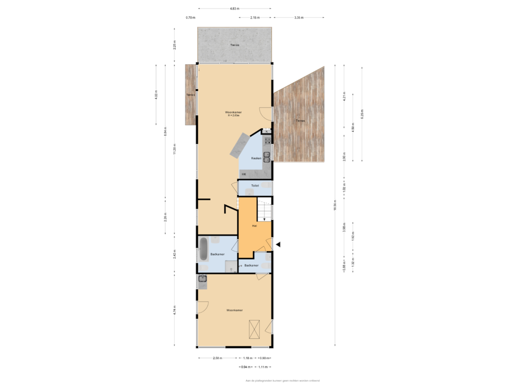 Bekijk plattegrond van Begane grond van Vechtdijk 308