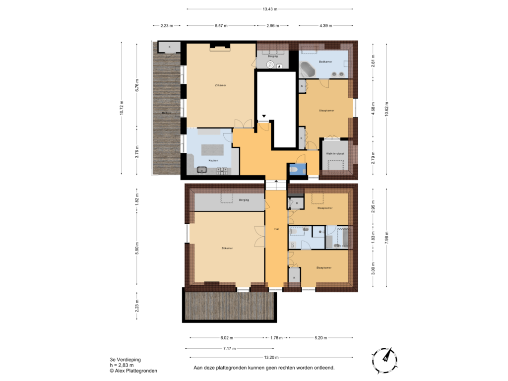 Bekijk plattegrond van 3e Verdieping van Alexanderstraat 22-C