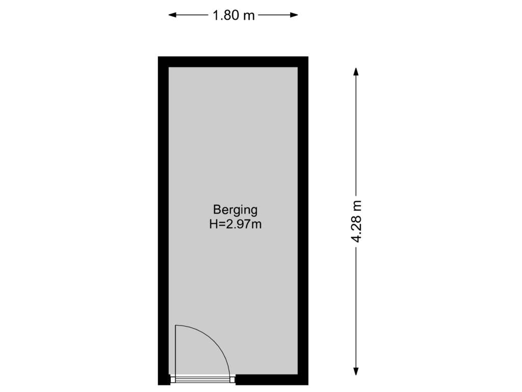 View floorplan of Berging of Hellevoetstraat 3