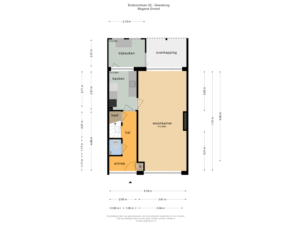 Bekijk plattegrond van BEGANE GROND van Esdoornlaan 22