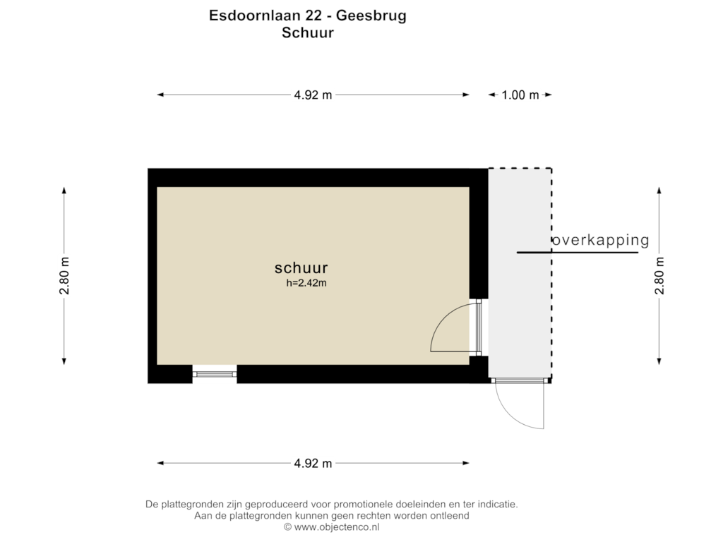 Bekijk plattegrond van SCHUUR van Esdoornlaan 22