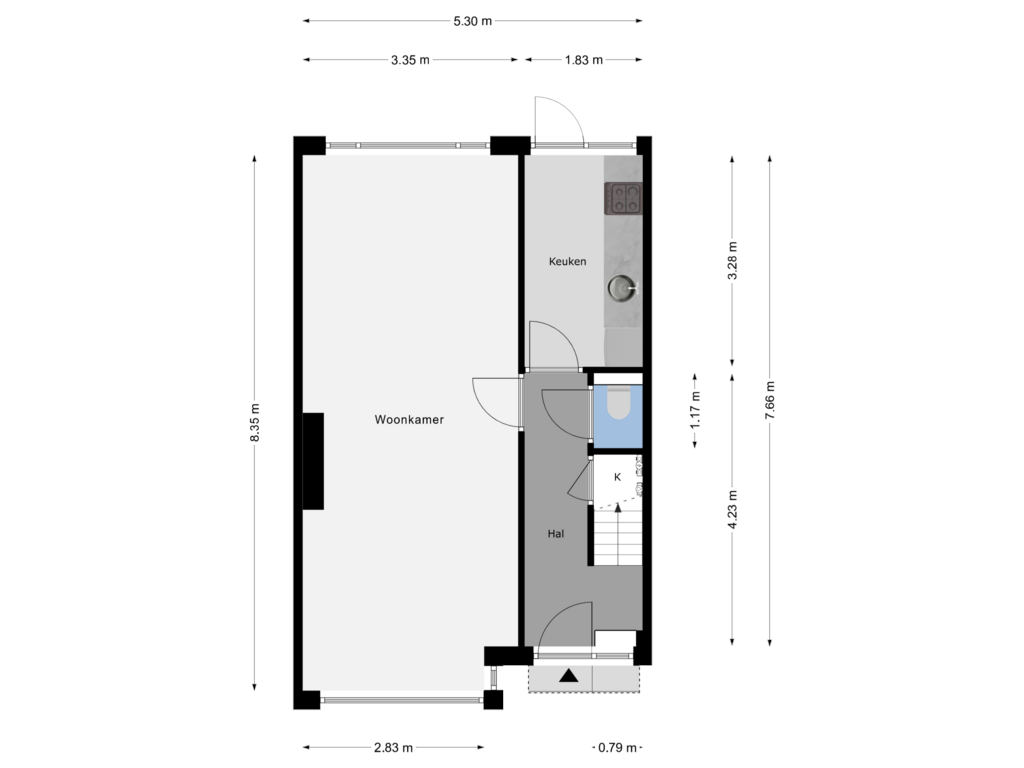 View floorplan of Begane Grond of Kalkoenstraat 33