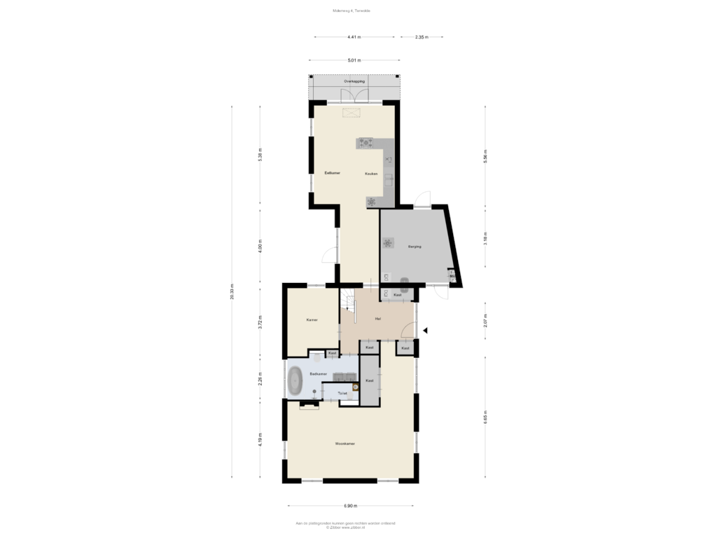 Bekijk plattegrond van Begane grond van Molenweg 4