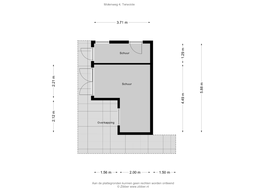 Bekijk plattegrond van Schuur van Molenweg 4