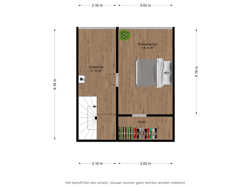 View floorplan of 2e verdieping of Dr. Oortwijn Botjeslaan 120