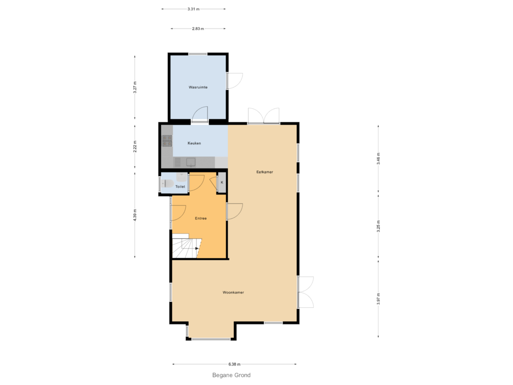 Bekijk plattegrond van Begane Grond van Hoofdweg 28