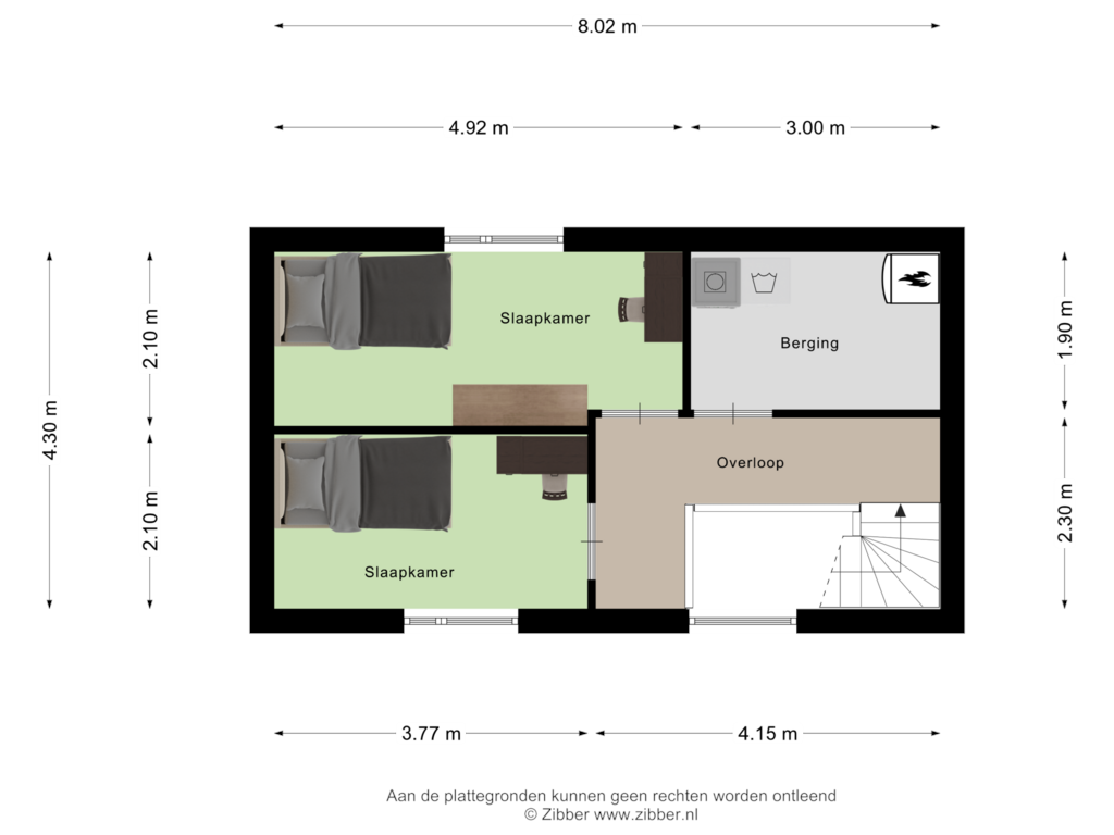 View floorplan of Tweede verdieping of Kottendijk 6-A