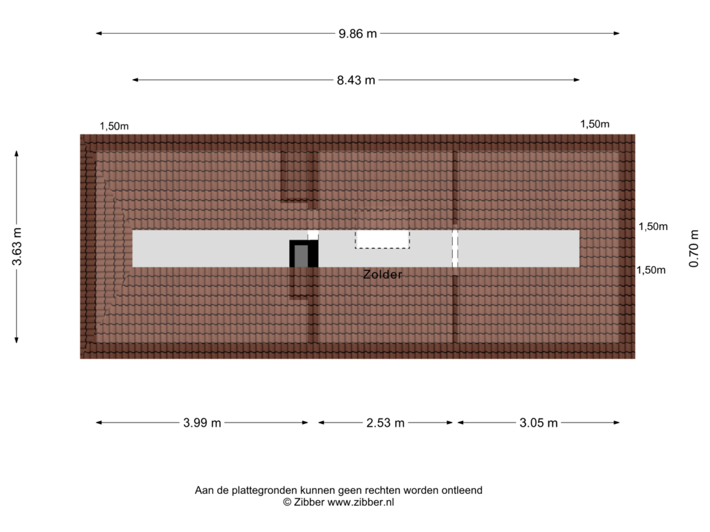 View floorplan of Zolder of Sophiastraat 3