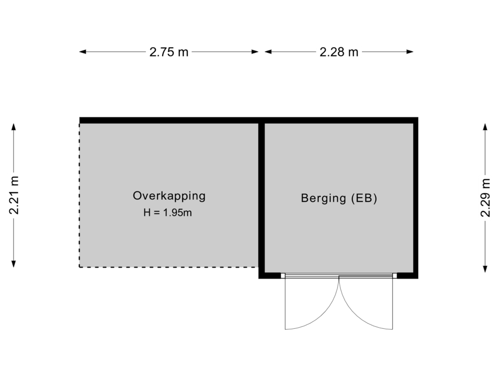 Bekijk plattegrond van Berging van Asturiëstraat 2