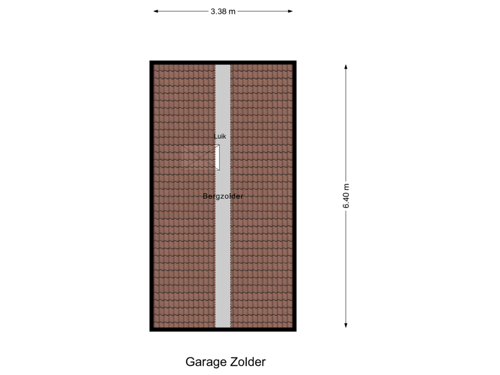 Bekijk plattegrond van Garage Zolder van Weusteweg 7