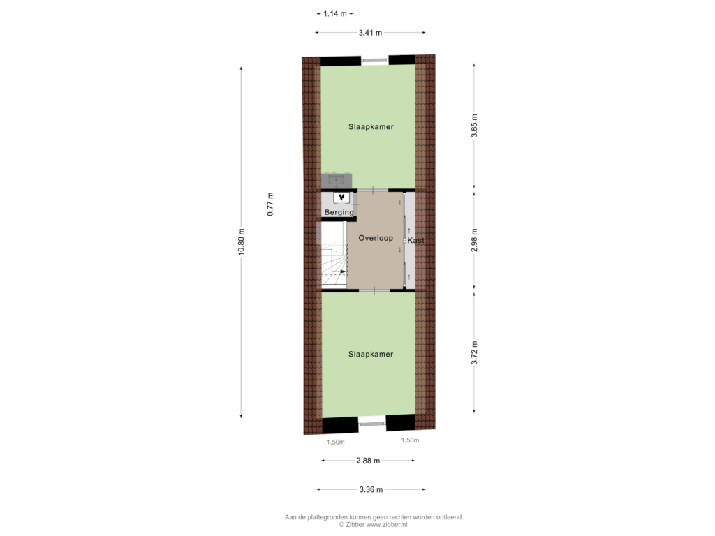 Bekijk plattegrond van Eerste Verdieping van Hoge Kerkstraat 7