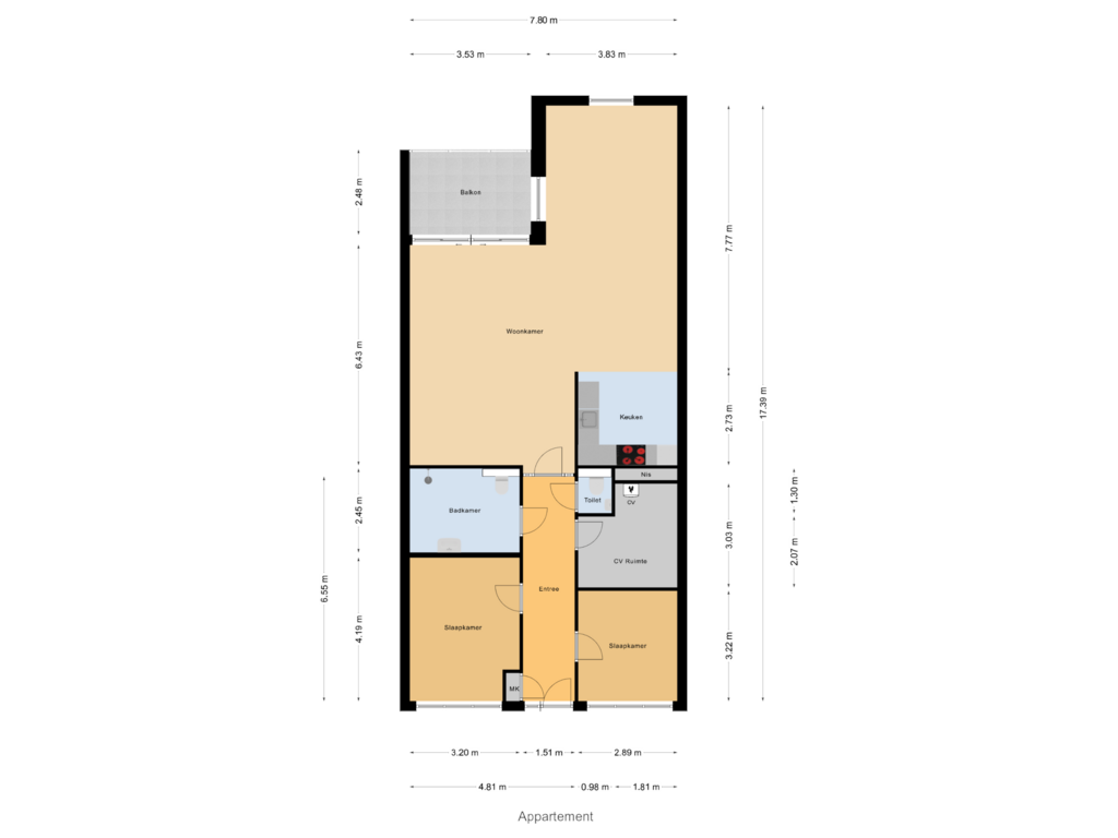 Bekijk plattegrond van Appartement van De Poort 5