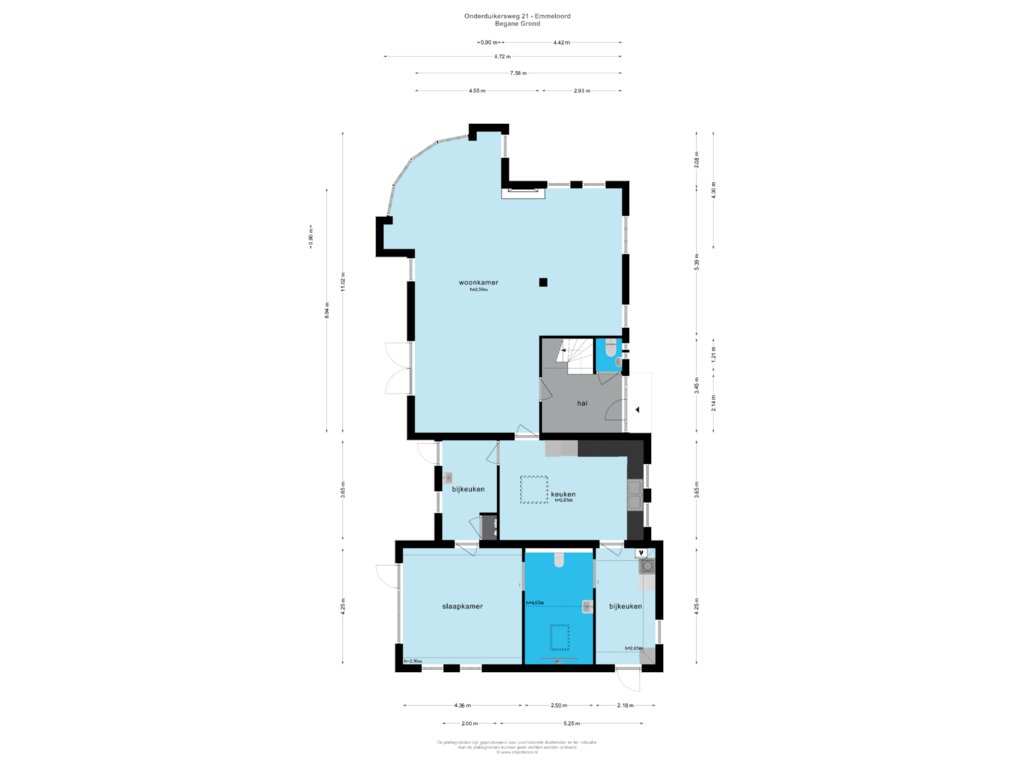 Bekijk plattegrond van BEGANE GROND van Onderduikersweg 21