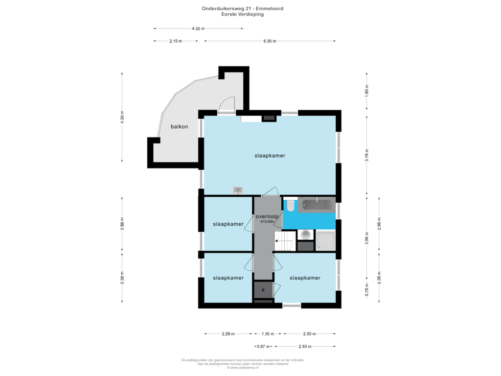 Bekijk plattegrond van EERSTE VERDIEPING van Onderduikersweg 21