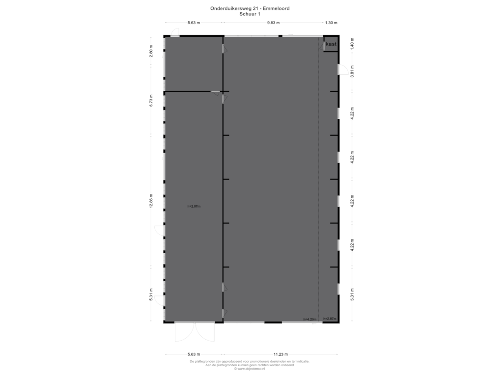 Bekijk plattegrond van SCHUUR 1 van Onderduikersweg 21