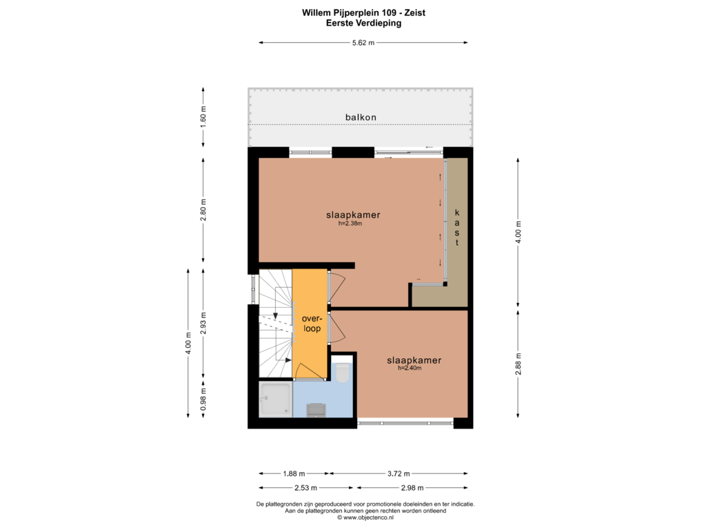 Bekijk plattegrond van EERSTE VERDIEPING van Willem Pijperplein 109