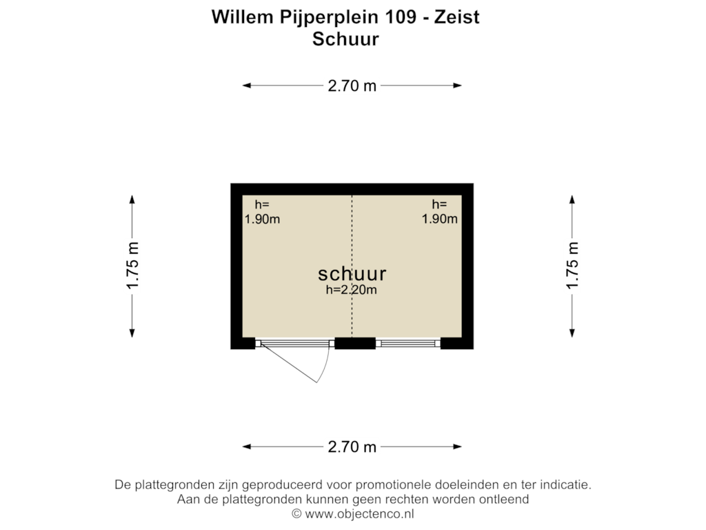 Bekijk plattegrond van SCHUUR van Willem Pijperplein 109