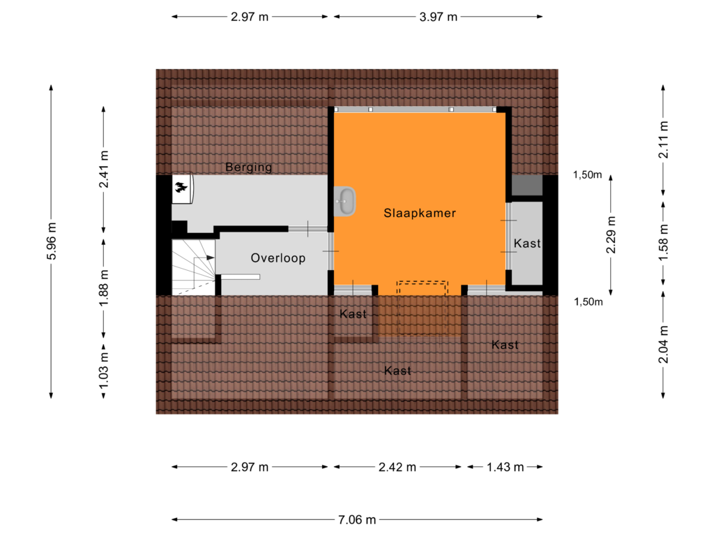 Bekijk plattegrond van Tweede Verdieping van Oranjelaan 47