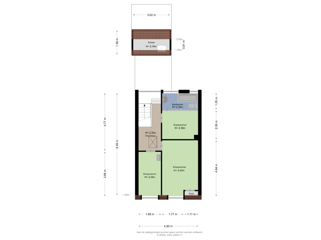 Bekijk plattegrond van Eerste verdieping van Zegerijstraat 13