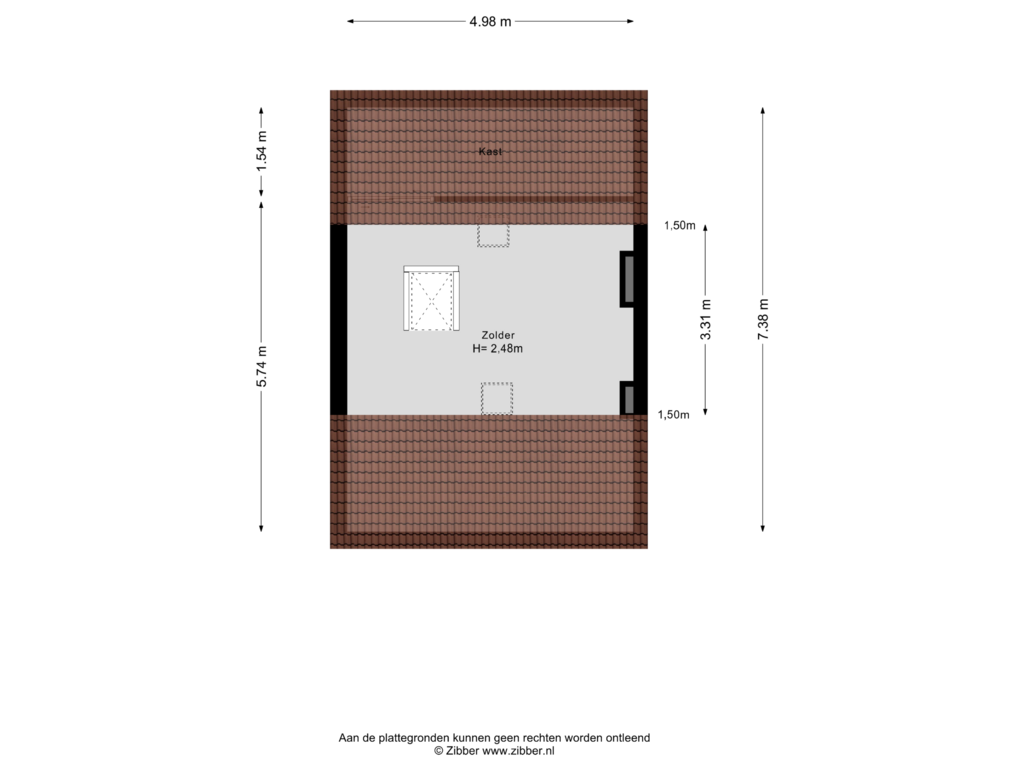 Bekijk plattegrond van Zolder van Zegerijstraat 13