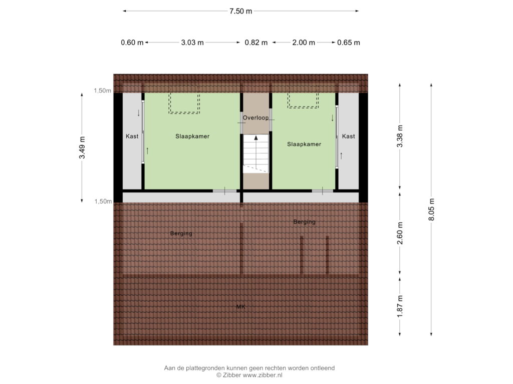 Bekijk plattegrond van Tweede Verdieping van Kometenstraat 10