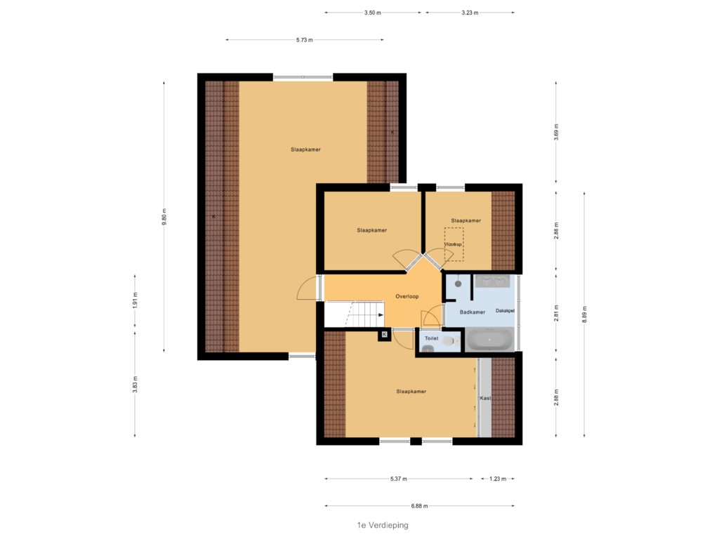 Bekijk plattegrond van 1e Verdieping van Stoppelland 16