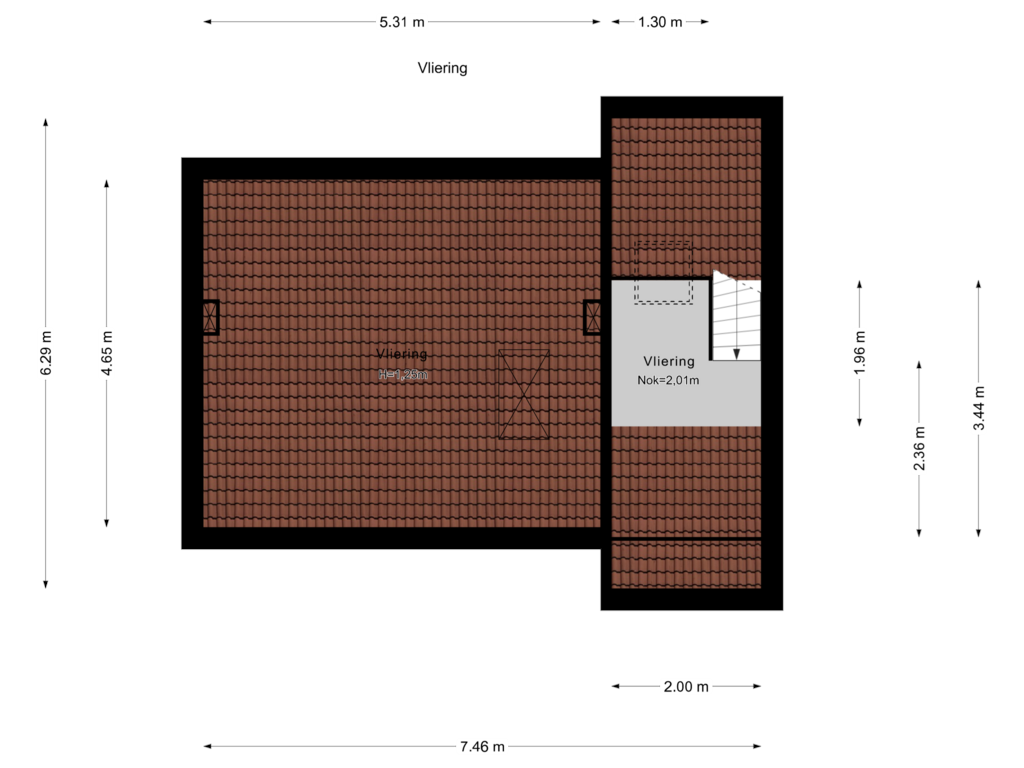 Bekijk plattegrond van Vliering van Vossenburchkade 45