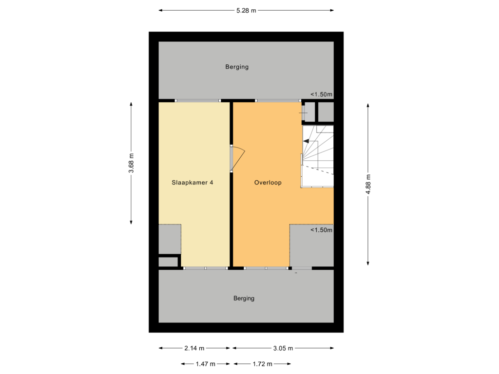 View floorplan of Tweede verdieping of Kolkweg 5