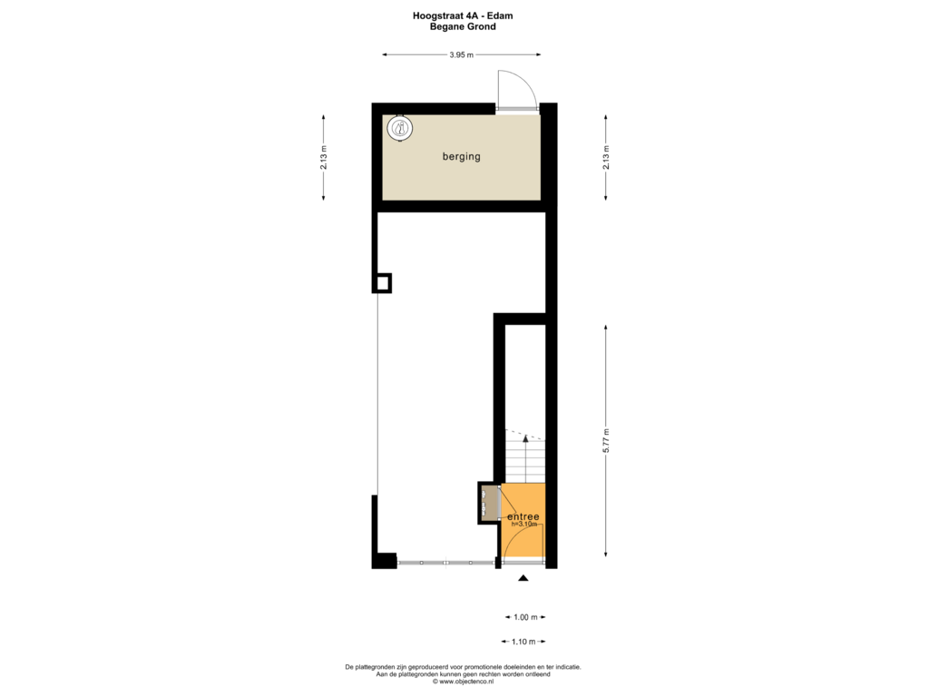 Bekijk plattegrond van Begane Grond van Hoogstraat 4-A