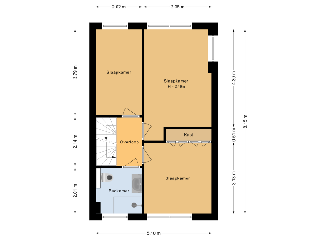 Bekijk plattegrond van Eerste verdieping van Kleine Woud 5