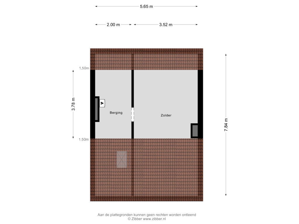 View floorplan of Zolder of Schandelerstraat 84