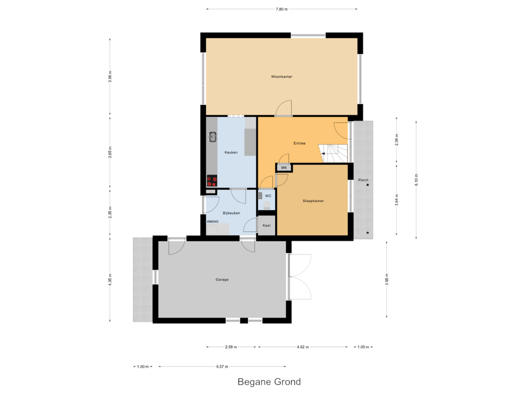 View floorplan of Begane Grond of Westeinderweg 8