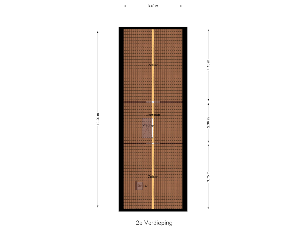 View floorplan of 2e Verdieping of Westeinderweg 8