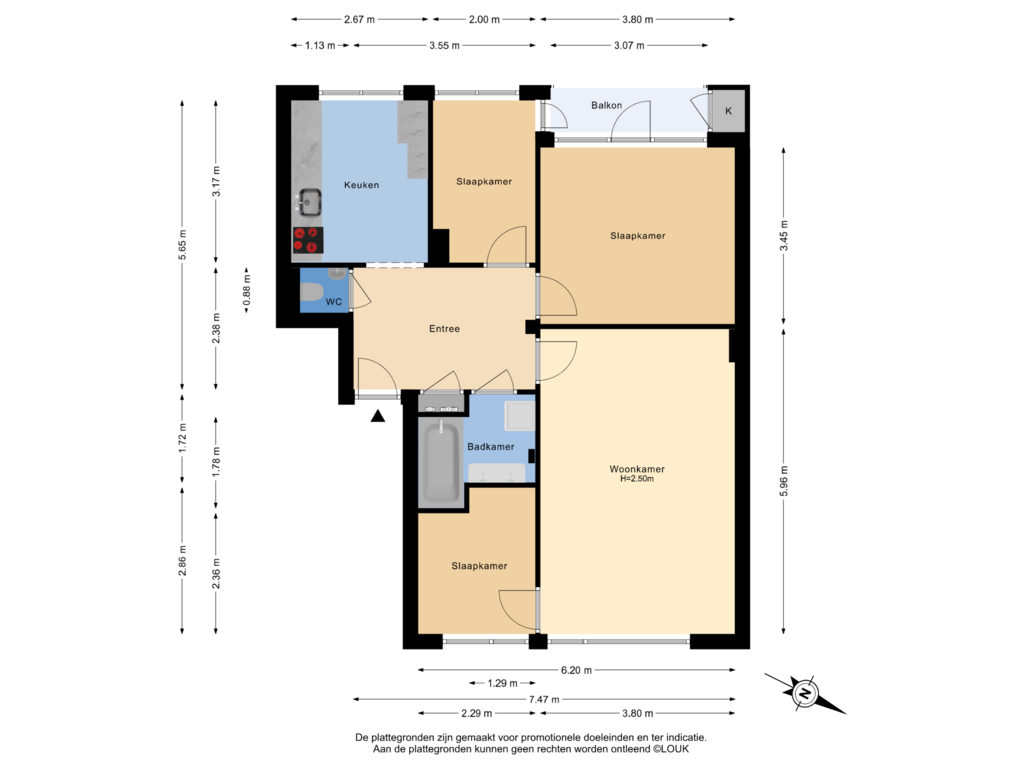 Bekijk plattegrond van 2e Verdieping van Minister Aalberselaan 80